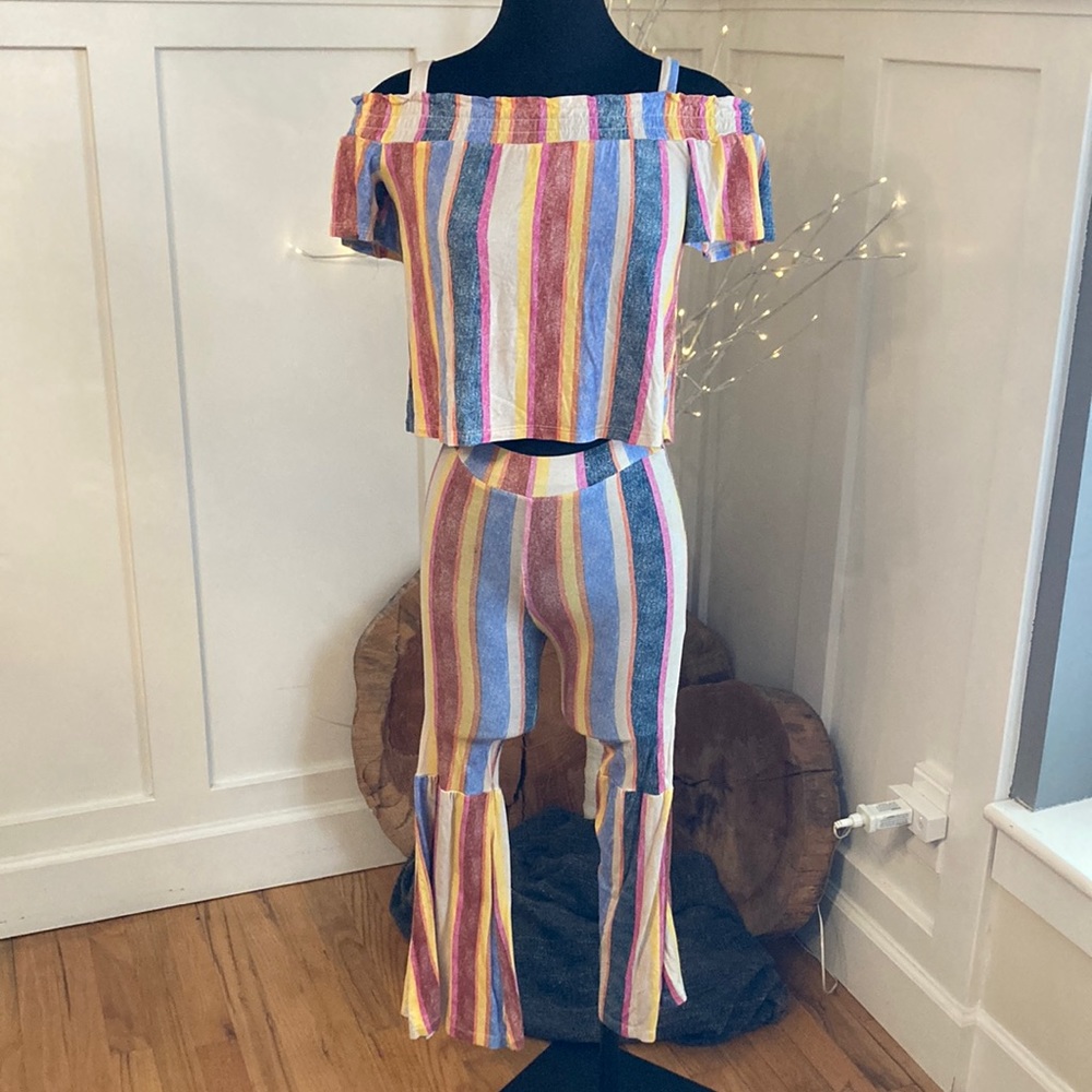 Matching Rainbow Top and Pants. Art class.